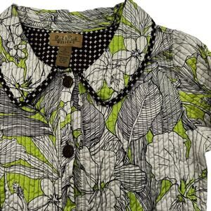 Peck & Peck Weekend SMALL Quilted Jacket Blazer‎ brown green floral Boho Grandpa